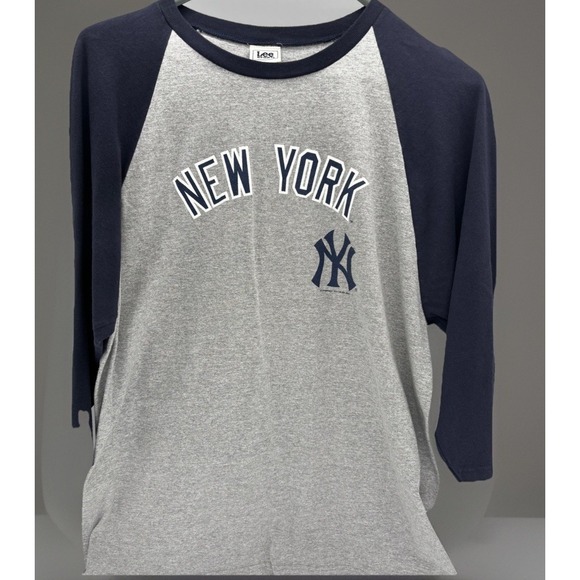 Lee Other - Lee Mens Gray Navy XL Raglan Long Sleeve Shirt MLB New York Yankees